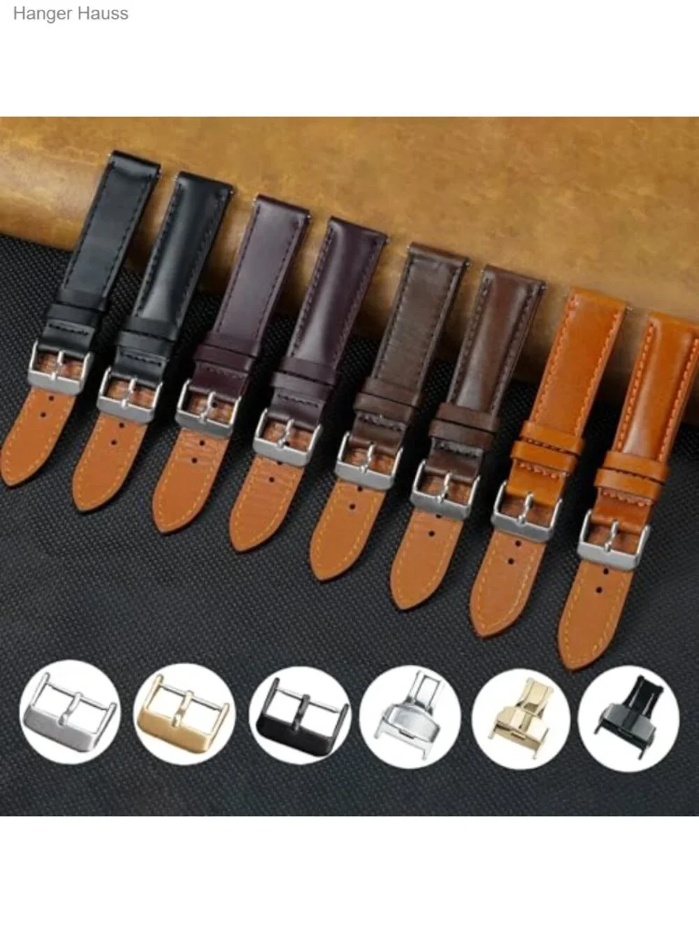 Vintage Cowhide Leather Watch Band Replacement Quick Release 18mm